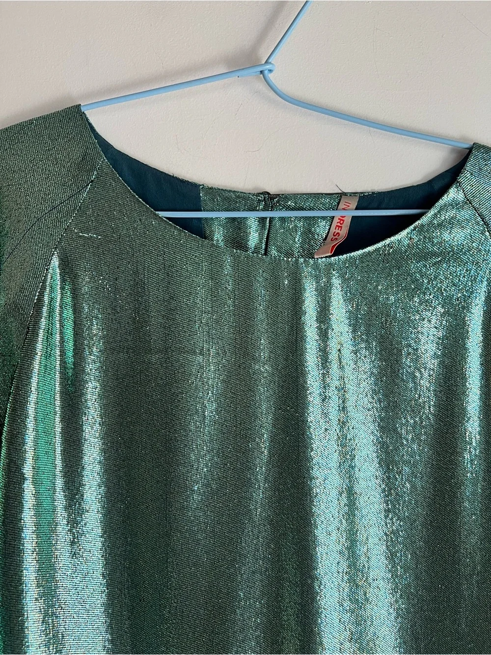 Metallic Green Long-Sleeve Midi Dress European brand - Picture 4 of 9